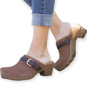 Dansko Brown Mules with Braided Strap
